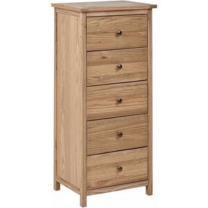 Beliani - Rustic Style Chest of Drawers with 5 Drawers in Sassafras Wood - Brown Light Beliani - Rustic Style Chest of Drawers with 5 Drawers in Sassafras Wood - Brown Light