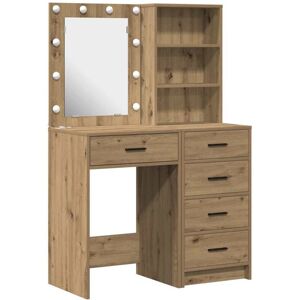 Dressing Table 2 pcs Brown 50 x 41 x 135 cm Engineered wood vidaXL Dressing Table 2 pcs Brown 50 x 41 x 135 cm Engineered wood vidaXL