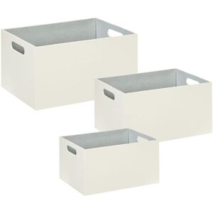 BELIANI Storage Basket Set - Handmade Synthetic Leather Rectangular Organizers BELIANI Storage Basket Set - Handmade Synthetic Leather Rectangular Organizers