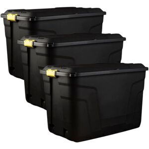 ORIGINAL ORGANICS Set of Heavy Duty Storage Wheeled Boxes - Lockable Waterproof Storage 3 x 190 Litres ORIGINAL ORGANICS Set of Heavy Duty Storage Wheeled Boxes - Lockable Waterproof Storage 3 x 190 Litres