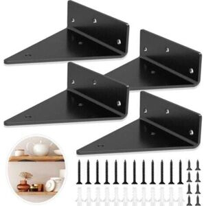 TOOLIVE Shelf Bracket-Wall Bracket-Steel-Industrial Shelf Bracket-130x140mm-Floating Shelf Bracket 4pcs-Wall Shelf TOOLIVE Shelf Bracket-Wall Bracket-Steel-Industrial Shelf Bracket-130x140mm-Floating Shelf Bracket 4pcs-Wall Shelf
