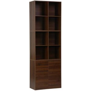 Sweeek - Shelf, modular bookcase wood decor 3 elements - 2 doors 8 compartments, Kompo, Walnut, 70x35x70 cm Sweeek - Shelf, modular bookcase wood decor 3 elements - 2 doors 8 compartments, Kompo, Walnut, 70x35x70 cm