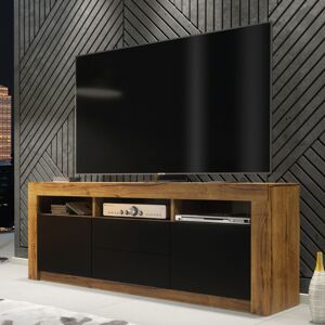Olivia Furniture - Shine tv Unit 160cm - Dark Oak with Black Matt Doors Olivia Furniture - Shine tv Unit 160cm - Dark Oak with Black Matt Doors