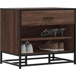 Shoe Bench Brown Oak 60x40x53.5 cm Engineered Wood and Metal Vidaxl Shoe Bench Brown Oak 60x40x53.5 cm Engineered Wood and Metal Vidaxl