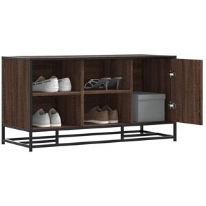 Shoe Bench Brown Oak 100x40x53.5 cm Engineered Wood and Metal Vidaxl Shoe Bench Brown Oak 100x40x53.5 cm Engineered Wood and Metal Vidaxl
