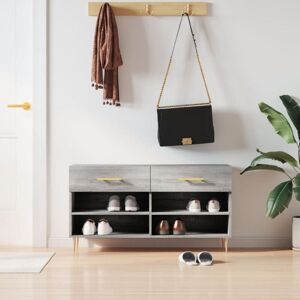 vidaXL Grey Sonoma Shoe Bench - Shoe Storage, 102x35x55 cm vidaXL Grey Sonoma Shoe Bench - Shoe Storage, 102x35x55 cm