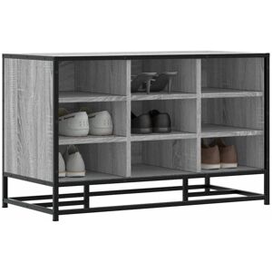 Shoe Bench Grey Sonoma 84x40x53.5 cm Engineered Wood and Metal vidaXL Shoe Bench Grey Sonoma 84x40x53.5 cm Engineered Wood and Metal vidaXL