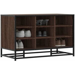 Shoe Bench Brown Oak 84x40x53.5 cm Engineered Wood and Metal Vidaxl Shoe Bench Brown Oak 84x40x53.5 cm Engineered Wood and Metal Vidaxl