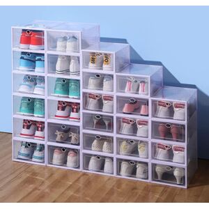 Ikodm - Shoe Boxes set of 12 Stackable Clear Plastic Shoe Storage Organizers with Door Easy Assembly 33 x 23 x 14 cm, Up to Size 46 Ikodm - Shoe Boxes set of 12 Stackable Clear Plastic Shoe Storage Organizers with Door Easy Assembly 33 x 23 x 14 cm, Up to Size 46