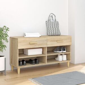 vidaXL Sonoma Oak Engineered Wood Shoe Cabinet - Hallway Storage vidaXL Sonoma Oak Engineered Wood Shoe Cabinet - Hallway Storage