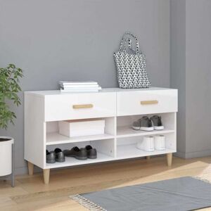 vidaXL White Gloss Shoe Cabinet - Shoe Storage - 102x35x55 cm vidaXL White Gloss Shoe Cabinet - Shoe Storage - 102x35x55 cm