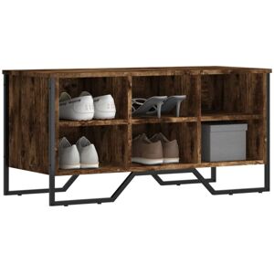 vidaXL Smoked Oak Shoe Cabinet - Shoe Storage Furniture vidaXL Smoked Oak Shoe Cabinet - Shoe Storage Furniture