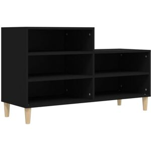 vidaXL Black Engineered Wood Shoe Cabinet - Shoe Storage Rack vidaXL Black Engineered Wood Shoe Cabinet - Shoe Storage Rack