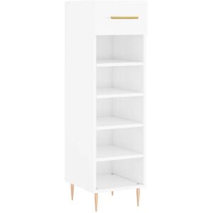 vidaXL White High Gloss Shoe Cabinet - Shoe Storage with 1 Drawer & 5 Compartments vidaXL White High Gloss Shoe Cabinet - Shoe Storage with 1 Drawer & 5 Compartments