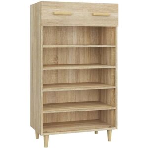 Shoe Cabinet Sonoma Oak 60x35x105 cm Engineered Wood vidaXL Shoe Cabinet Sonoma Oak 60x35x105 cm Engineered Wood vidaXL