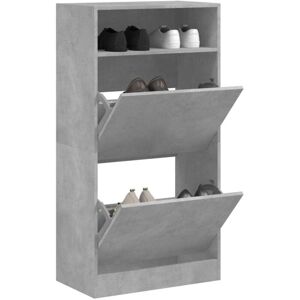 vidaXL Concrete Grey Shoe Cabinet - 2 Flip-Drawers, 60x34x116 cm vidaXL Concrete Grey Shoe Cabinet - 2 Flip-Drawers, 60x34x116 cm