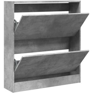 VidaXL Concrete Grey Shoe Cabinet - 4 Flip-Drawers - 80x21x87.5cm VidaXL Concrete Grey Shoe Cabinet - 4 Flip-Drawers - 80x21x87.5cm