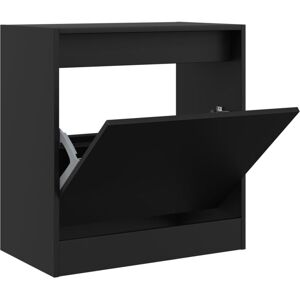 vidaXL Black Shoe Cabinet 60x34x63.5 cm with 4 Flip-Drawers - Shoe Storage vidaXL Black Shoe Cabinet 60x34x63.5 cm with 4 Flip-Drawers - Shoe Storage