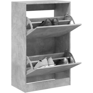 vidaXL Concrete Grey Shoe Cabinet 60x34x96.5 cm with 4 Flip-Drawers vidaXL Concrete Grey Shoe Cabinet 60x34x96.5 cm with 4 Flip-Drawers
