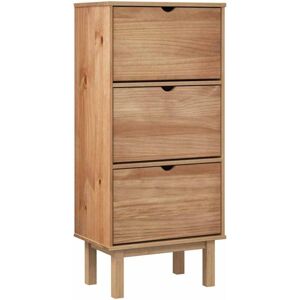 Shoe Cabinet OTTA with 3 Drawers Brown Solid Wood Pine vidaXL Shoe Cabinet OTTA with 3 Drawers Brown Solid Wood Pine vidaXL