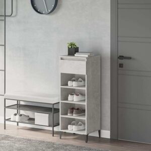 vidaXL Concrete Grey Shoe Rack Engineered Wood 3 Shelves - Shoe Rack vidaXL Concrete Grey Shoe Rack Engineered Wood 3 Shelves - Shoe Rack