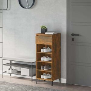 vidaXL Smoked Oak Shoe Rack 40x36x105 cm Engineered Wood vidaXL Smoked Oak Shoe Rack 40x36x105 cm Engineered Wood