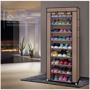 Dewdat - Shoe racks,Fashionable Room-saving 9 Lattices Non-woven Fabric Shoe Rack Coffee,58 x 29 x 160 cm Dewdat - Shoe racks,Fashionable Room-saving 9 Lattices Non-woven Fabric Shoe Rack Coffee,58 x 29 x 160 cm
