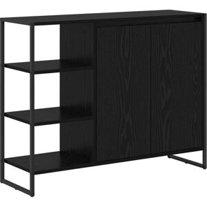 Side Cabinet Black Oak 96.5 x 30 x 75 cm Engineered Wood vidaXL Side Cabinet Black Oak 96.5 x 30 x 75 cm Engineered Wood vidaXL
