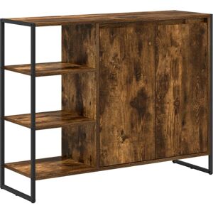 Side Cabinet Smoke Oak 96.5 x 30 x 75 cm Engineered Wood vidaXL Side Cabinet Smoke Oak 96.5 x 30 x 75 cm Engineered Wood vidaXL