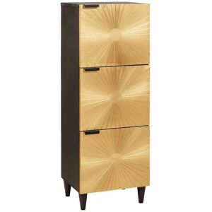 Side Cabinet Black and Gold 40 x 33.5 x 110 cm Solid mango wood vidaXL Side Cabinet Black and Gold 40 x 33.5 x 110 cm Solid mango wood vidaXL