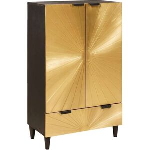 Side Cabinet Black and Gold 60 x 33.5 x 100 cm Solid mango wood vidaXL Side Cabinet Black and Gold 60 x 33.5 x 100 cm Solid mango wood vidaXL