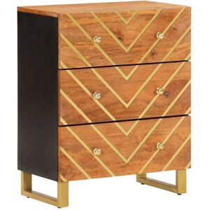 vidaXL Black and Brown Tropical Mango Wood Sideboard - Side Cabinet vidaXL Black and Brown Tropical Mango Wood Sideboard - Side Cabinet