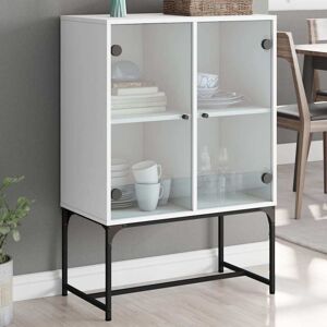 Side Cabinet with Glass Doors White 69x37x100 cm Vidaxl Side Cabinet with Glass Doors White 69x37x100 cm Vidaxl