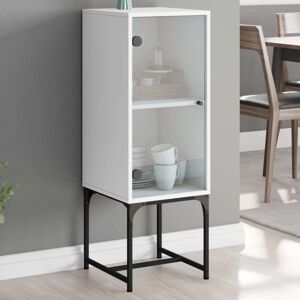 Side Cabinet with Glass Doors White 35x37x100 cm Vidaxl Side Cabinet with Glass Doors White 35x37x100 cm Vidaxl