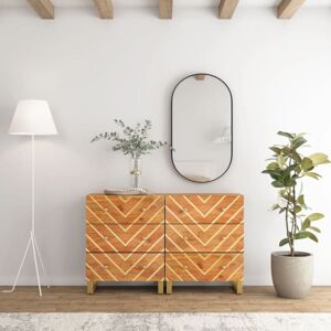 Vidaxl - Side Cabinets 2 pcs Brown and Black 60x33.5x75 cm Solid Wood Mango Vidaxl - Side Cabinets 2 pcs Brown and Black 60x33.5x75 cm Solid Wood Mango