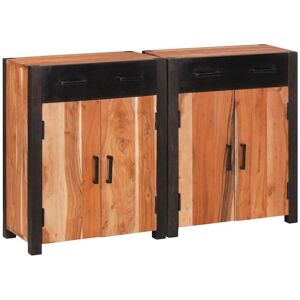 Sideboard 2 pcs Brown 110 x 30 x 75 cm Solid Acacia wood vidaXL Sideboard 2 pcs Brown 110 x 30 x 75 cm Solid Acacia wood vidaXL