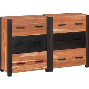 Sideboard 3 pcs Brown 110 x 30 x 75 cm Solid Acacia wood vidaXL Sideboard 3 pcs Brown 110 x 30 x 75 cm Solid Acacia wood vidaXL