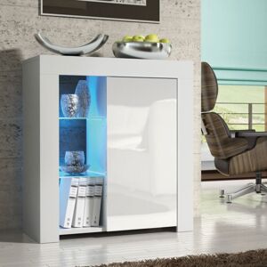 OLIVIA FURNITURE Serene Sideboard 83cm- White with Gloss Doors & led OLIVIA FURNITURE Serene Sideboard 83cm- White with Gloss Doors & led