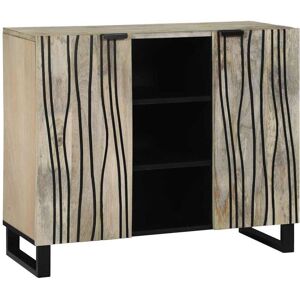 Sideboard White 90 x 33 x 75 cm Solid mango wood vidaXL Sideboard White 90 x 33 x 75 cm Solid mango wood vidaXL