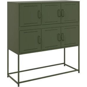 Sideboard Olive Green 100.5x39x107 cm Steel Vidaxl Sideboard Olive Green 100.5x39x107 cm Steel Vidaxl