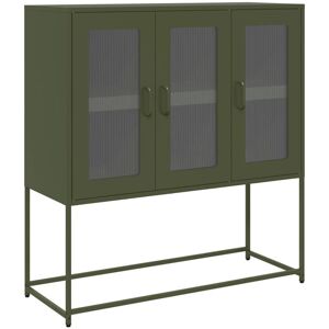 Sideboard Olive Green 100.5x39x107 cm Cold-rolled Steel Vidaxl Sideboard Olive Green 100.5x39x107 cm Cold-rolled Steel Vidaxl