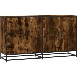 Sideboard Smoked Oak 134x35x76 cm Engineered Wood Vidaxl Sideboard Smoked Oak 134x35x76 cm Engineered Wood Vidaxl