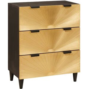 Sideboard Black and Gold 60 x 33 x 75 cm Solid mango wood vidaXL Sideboard Black and Gold 60 x 33 x 75 cm Solid mango wood vidaXL