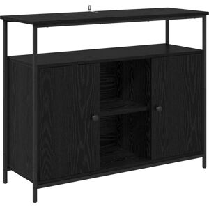 Sideboard Black Oak 100 x 35 x 80 cm Engineered Wood vidaXL Sideboard Black Oak 100 x 35 x 80 cm Engineered Wood vidaXL