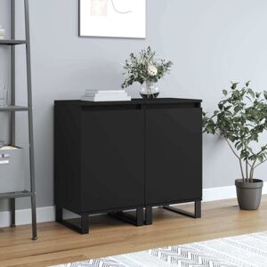 Sideboards 2 pcs Black 40x35x70 cm Engineered Wood Vidaxl Sideboards 2 pcs Black 40x35x70 cm Engineered Wood Vidaxl