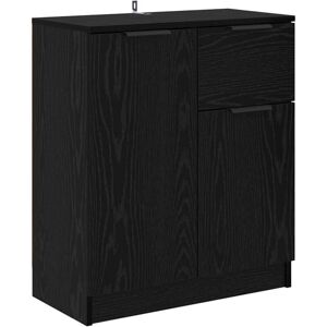 Sideboard with Drawer Black oak 60 x 30 x 70 cm Engineered wood vidaXL Sideboard with Drawer Black oak 60 x 30 x 70 cm Engineered wood vidaXL