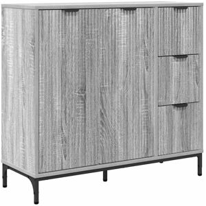 Sideboard Grey sonoma 89.5 x 33 x 82 cm Engineered wood vidaXL Sideboard Grey sonoma 89.5 x 33 x 82 cm Engineered wood vidaXL