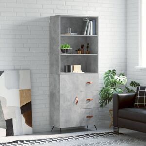 BONNEVIE Sideboard Cupboar,Buffet,Highboard Concrete Grey 69.5x34x180 cm Engineered Wood VSVS66190 BONNEVIE Sideboard Cupboar,Buffet,Highboard Concrete Grey 69.5x34x180 cm Engineered Wood VSVS66190