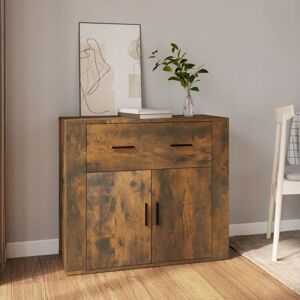 Sideboard Smoked Oak 80x33x70 cm Engineered Wood Vidaxl Sideboard Smoked Oak 80x33x70 cm Engineered Wood Vidaxl