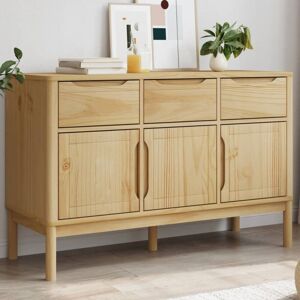 Sideboard FLORO Wax Brown 114x43x74 cm Solid Wood Pine vidaXL Sideboard FLORO Wax Brown 114x43x74 cm Solid Wood Pine vidaXL